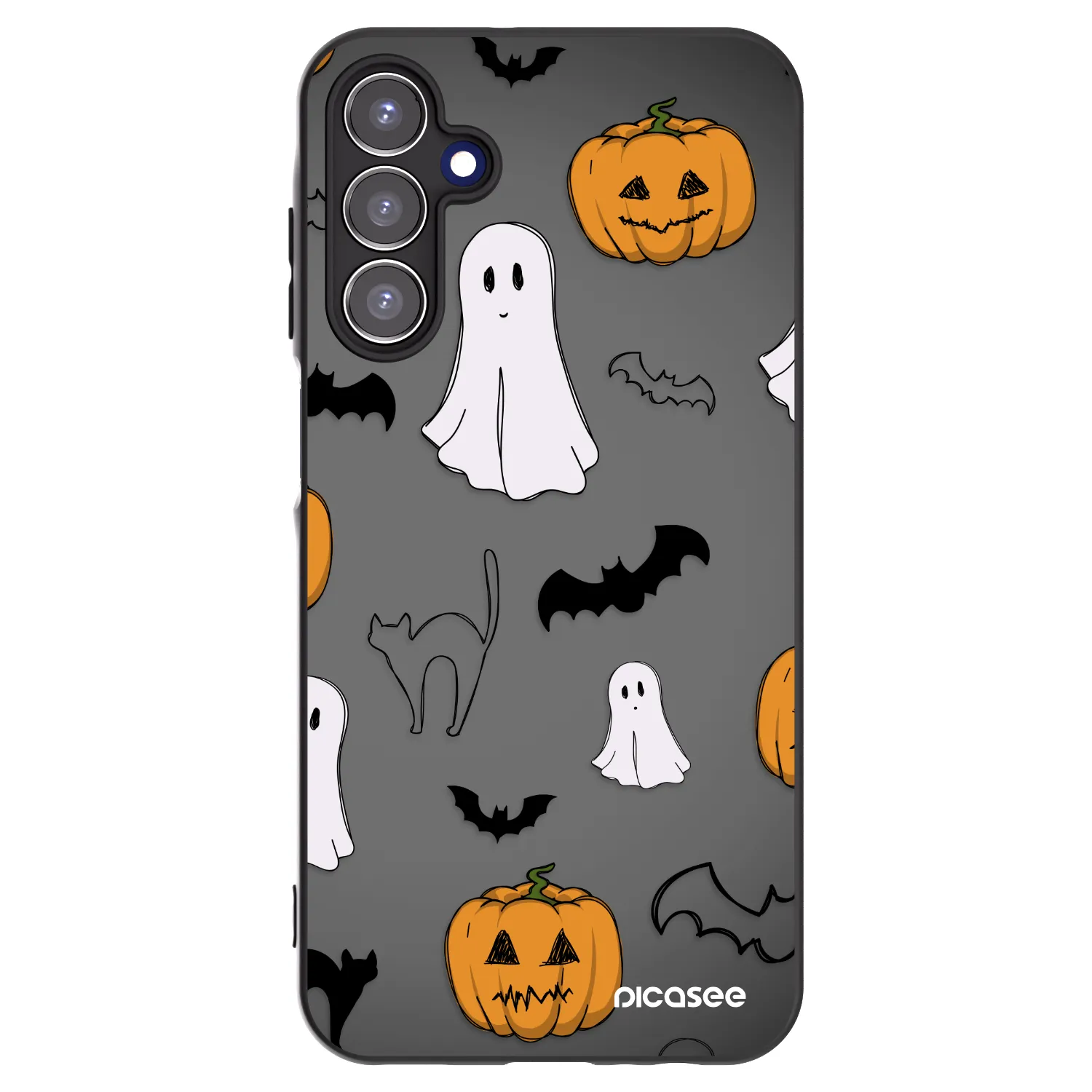 Picasee fekete szilikon tok az alábbi mobiltelefonokra Samsung Galaxy A15 A156B 5G - Spooky crew