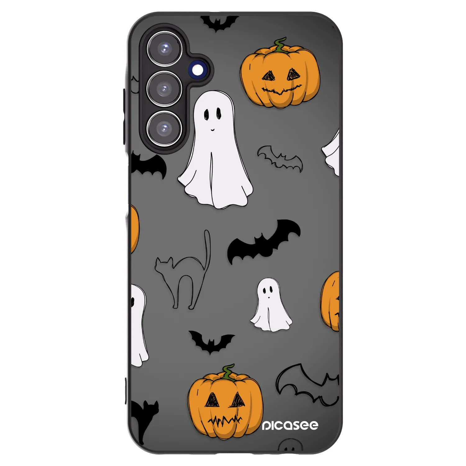 Picasee fekete szilikon tok az alábbi mobiltelefonokra Samsung Galaxy A15 A155F 4G - Spooky crew