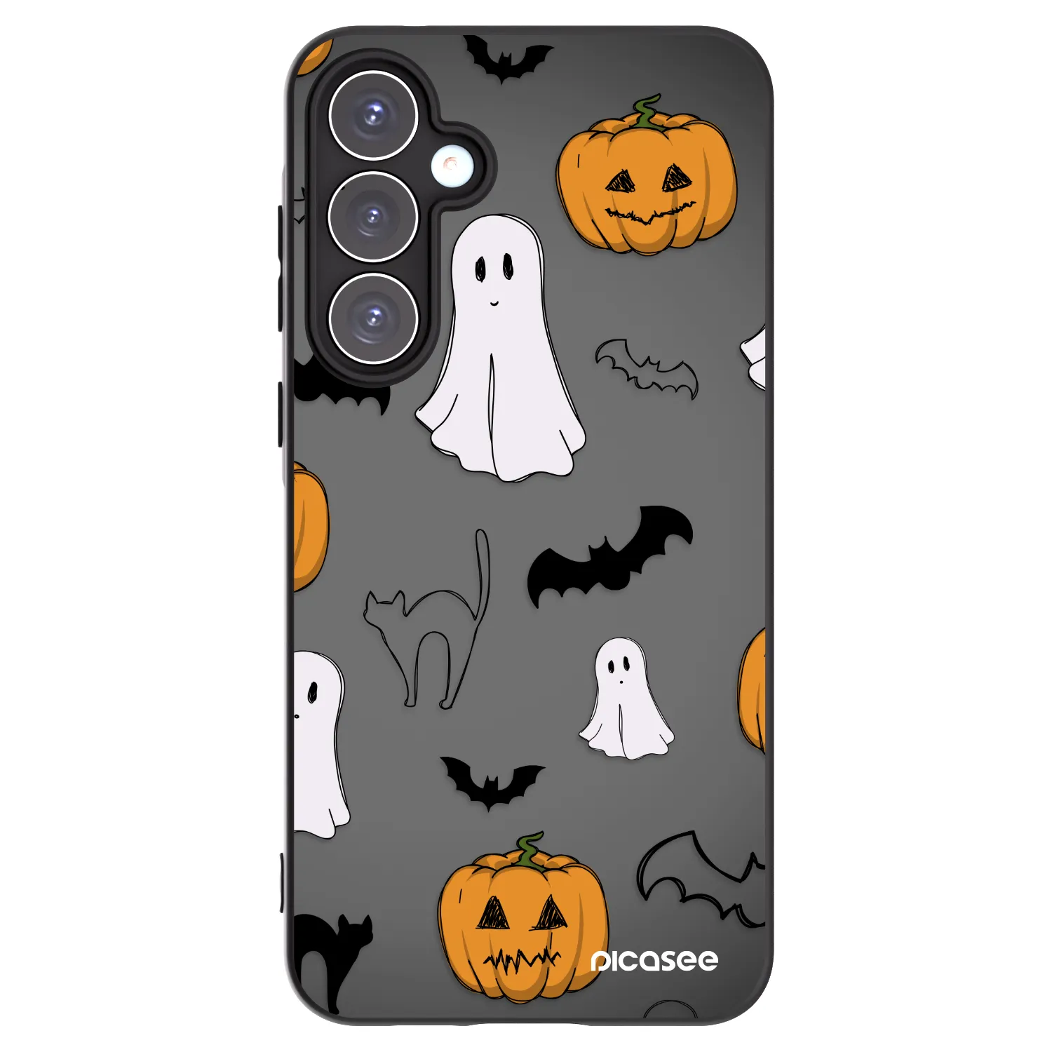 Picasee fekete szilikon tok az alábbi mobiltelefonokra Samsung Galaxy A55 5G A556B - Spooky crew