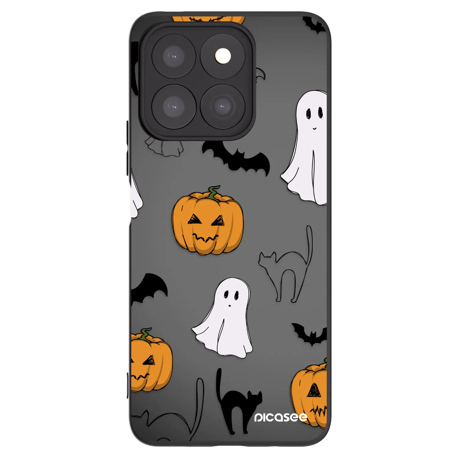 Picasee fekete szilikon tok az alábbi mobiltelefonokra Honor X8b - Spooky crew