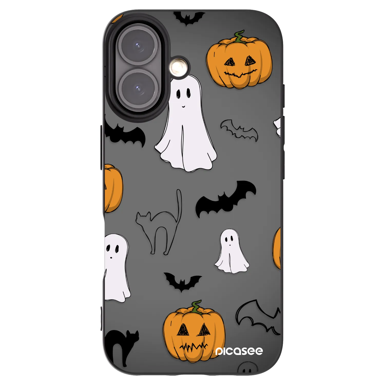 Picasee fekete szilikon tok az alábbi mobiltelefonokra Apple iPhone 16 - Spooky crew