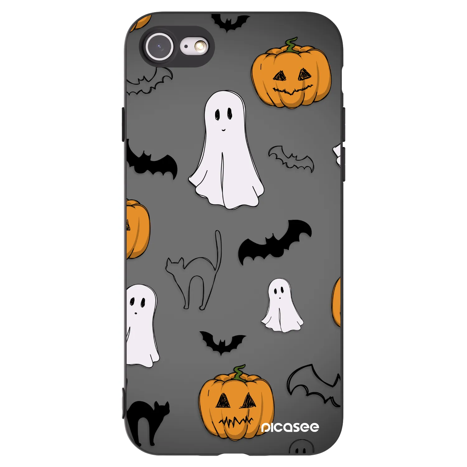Picasee fekete szilikon tok az alábbi mobiltelefonokra Apple iPhone 8 - Spooky crew