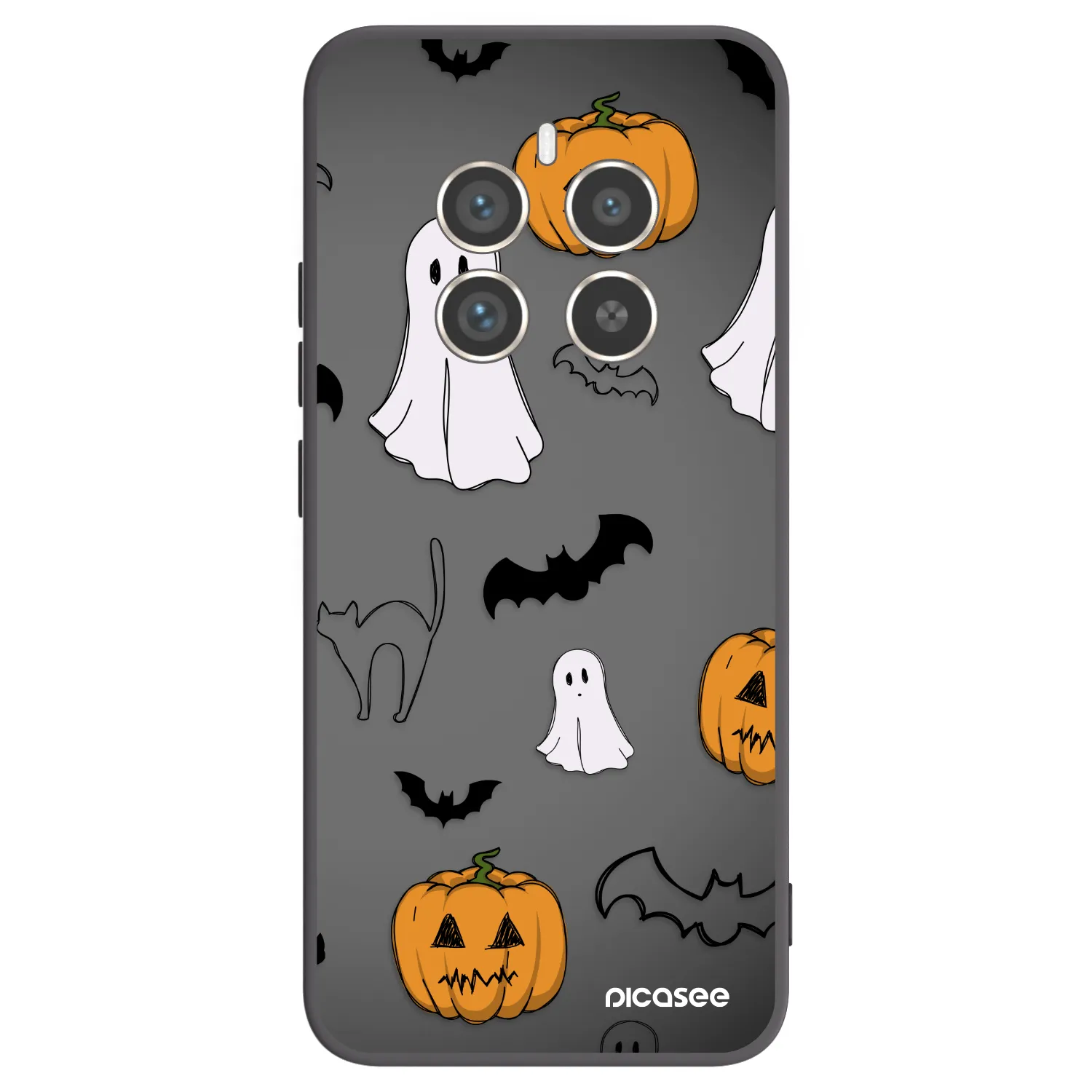 Picasee fekete szilikon tok az alábbi mobiltelefonokra Realme 12 Pro 5G - Spooky crew