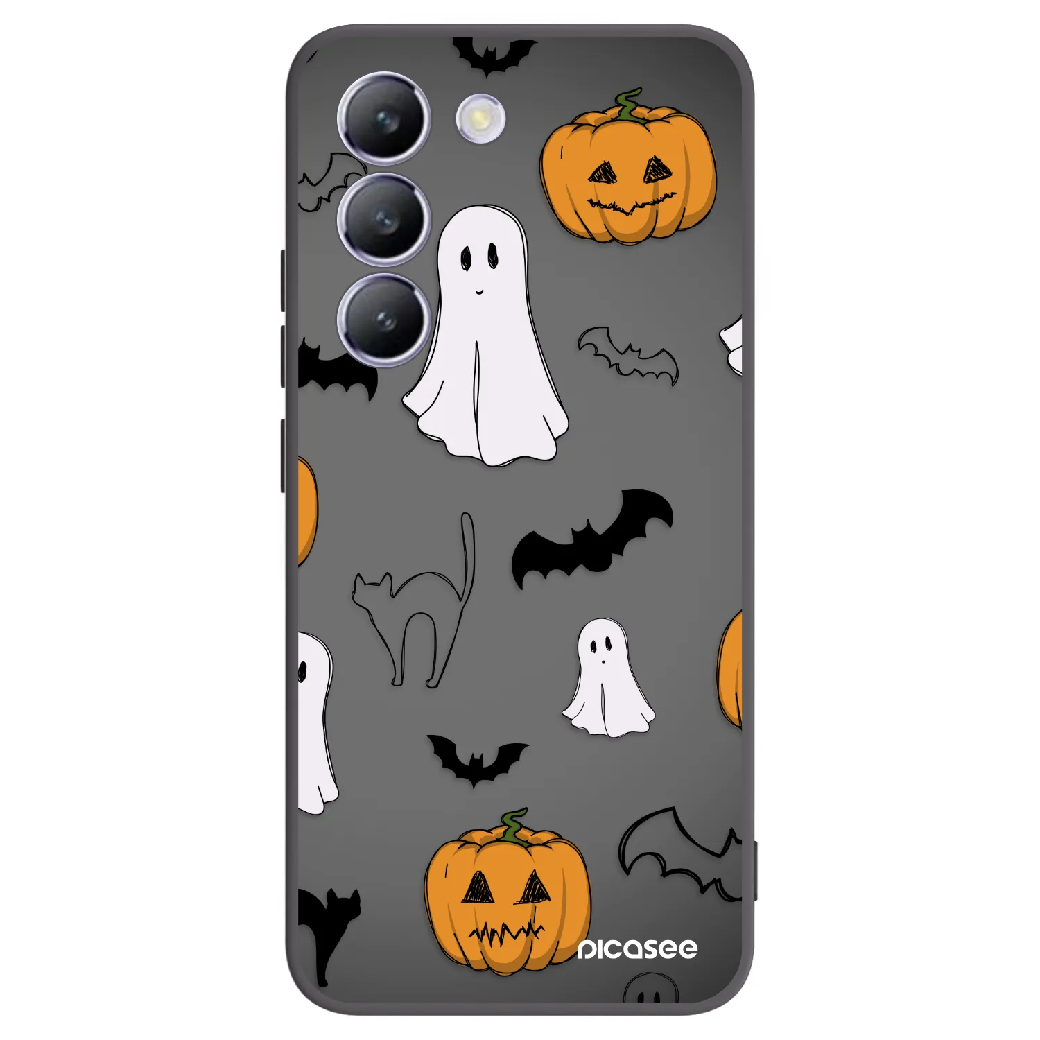 Picasee fekete szilikon tok az alábbi mobiltelefonokra Vivo V40 SE 5G - Spooky crew