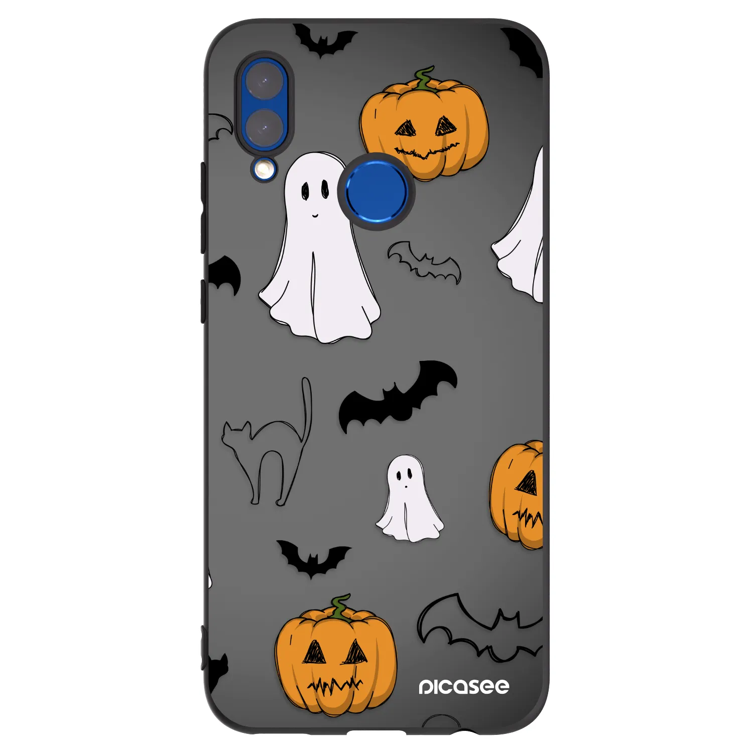 Picasee fekete szilikon tok az alábbi mobiltelefonokra Honor 10 Lite - Spooky crew
