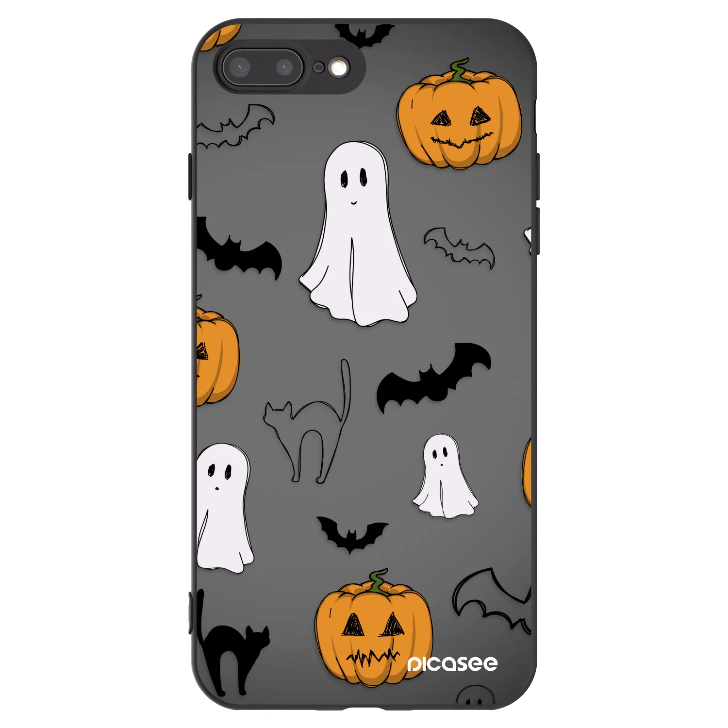 Picasee fekete szilikon tok az alábbi mobiltelefonokra Apple iPhone 8 Plus - Spooky crew