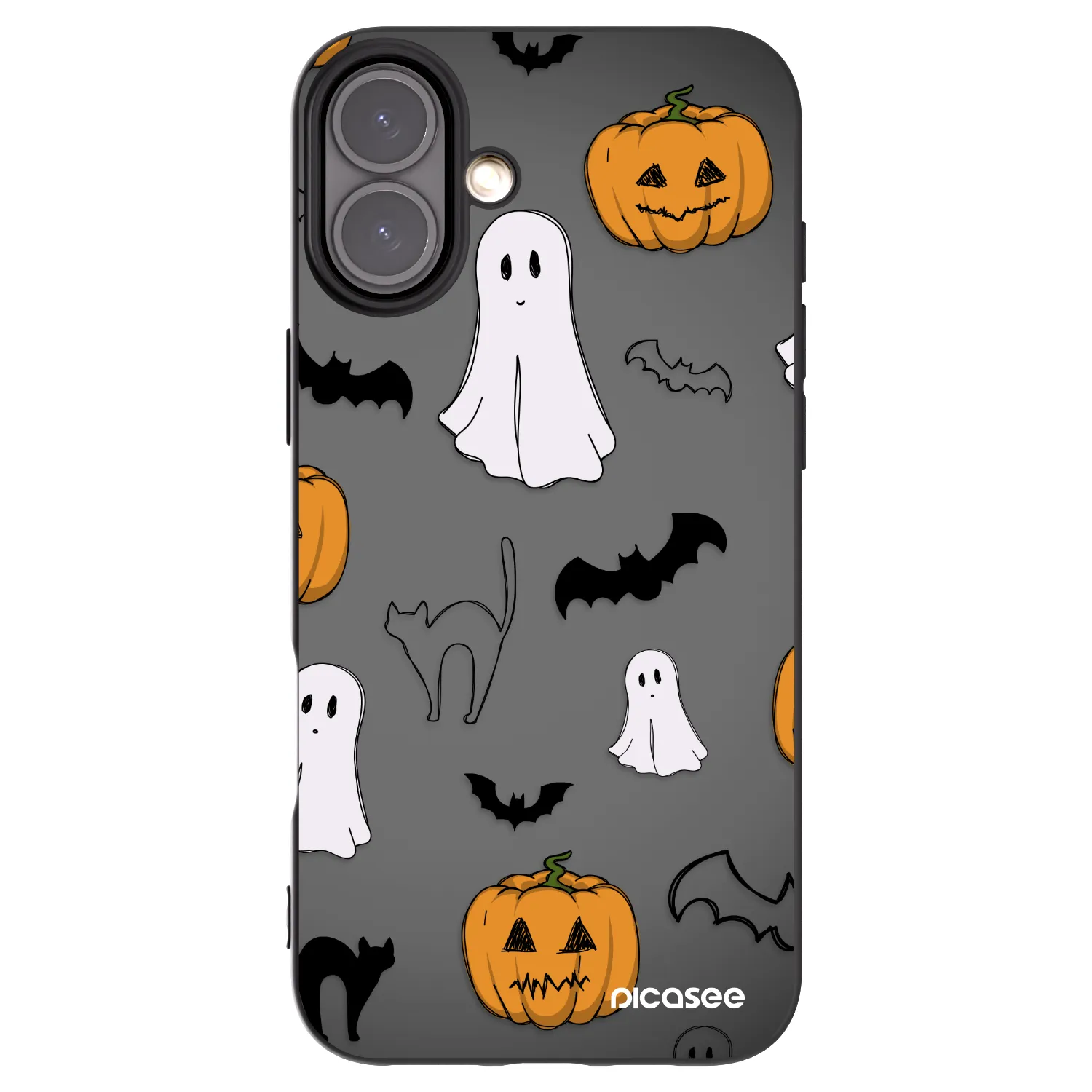 Picasee fekete szilikon tok az alábbi mobiltelefonokra Apple iPhone 16 Plus - Spooky crew