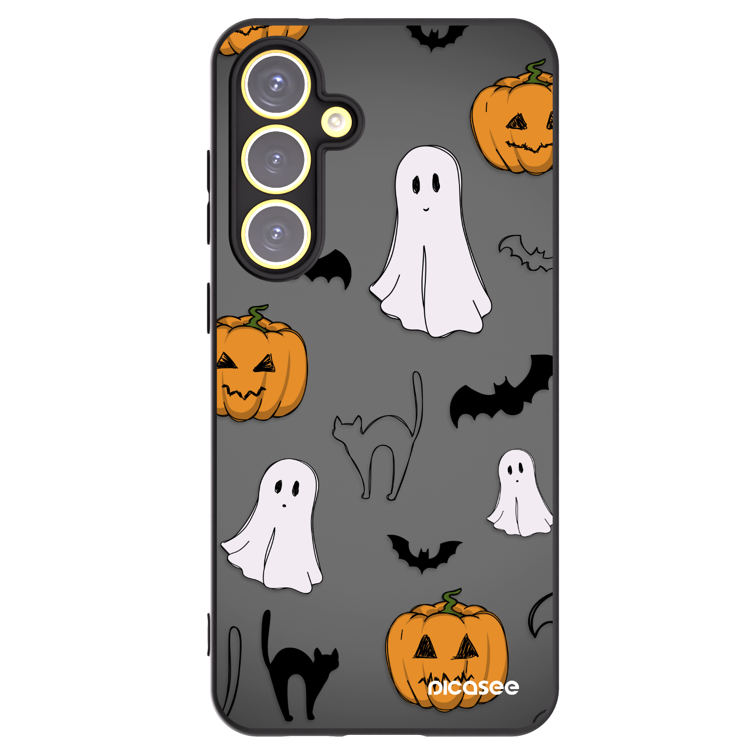 Picasee fekete szilikon tok az alábbi mobiltelefonokra Samsung Galaxy S24 FE S721B - Spooky crew