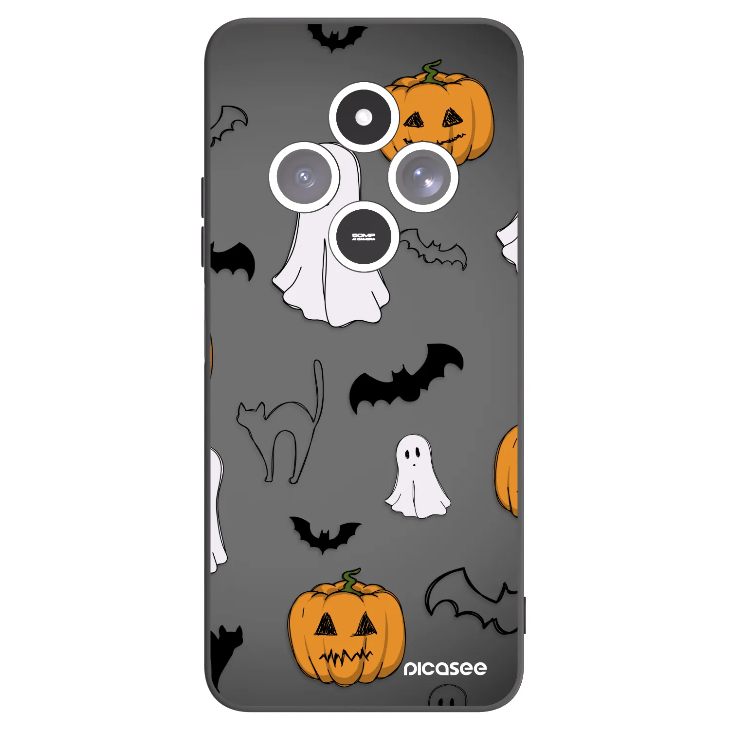 Picasee fekete szilikon tok az alábbi mobiltelefonokra Xiaomi Redmi 14C - Spooky crew