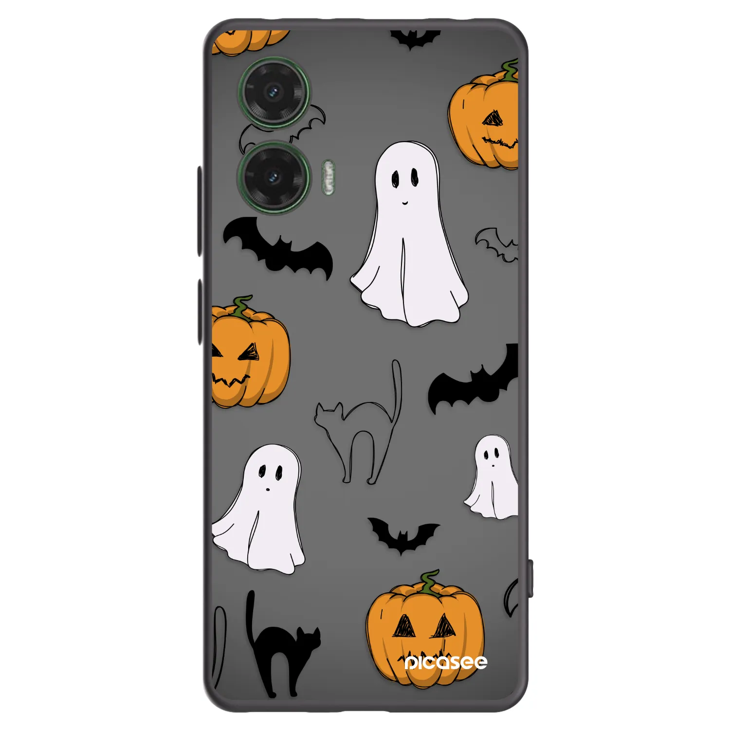 Picasee fekete szilikon tok az alábbi mobiltelefonokra Motorola Moto G35 5G - Spooky crew