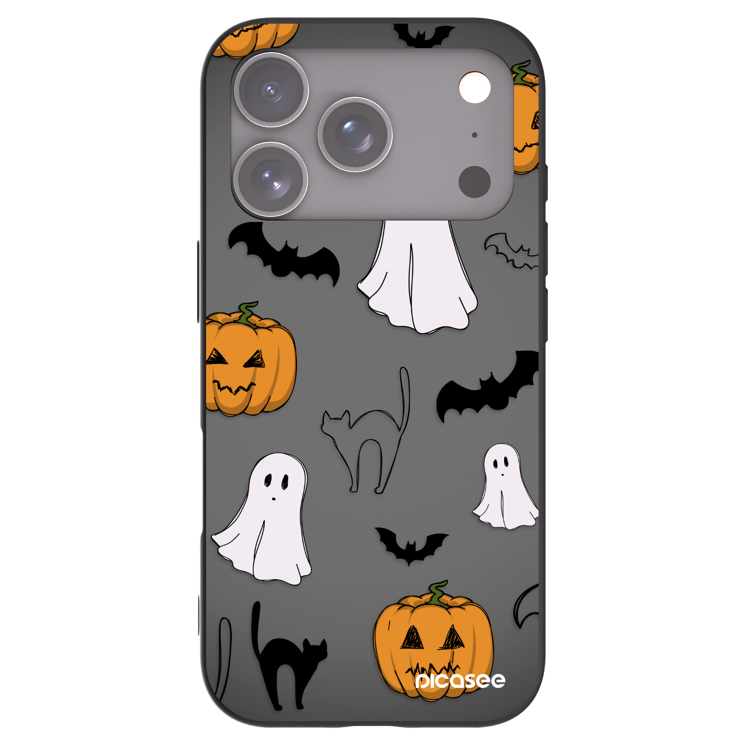 Picasee fekete szilikon tok az alábbi mobiltelefonokra Apple iPhone 17 Pro - Spooky crew
