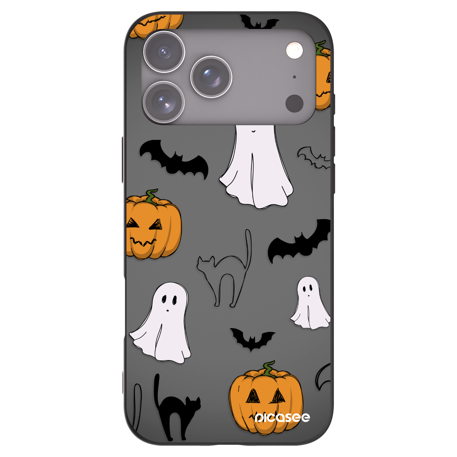 Picasee fekete szilikon tok az alábbi mobiltelefonokra Apple iPhone 17 Pro Max - Spooky crew