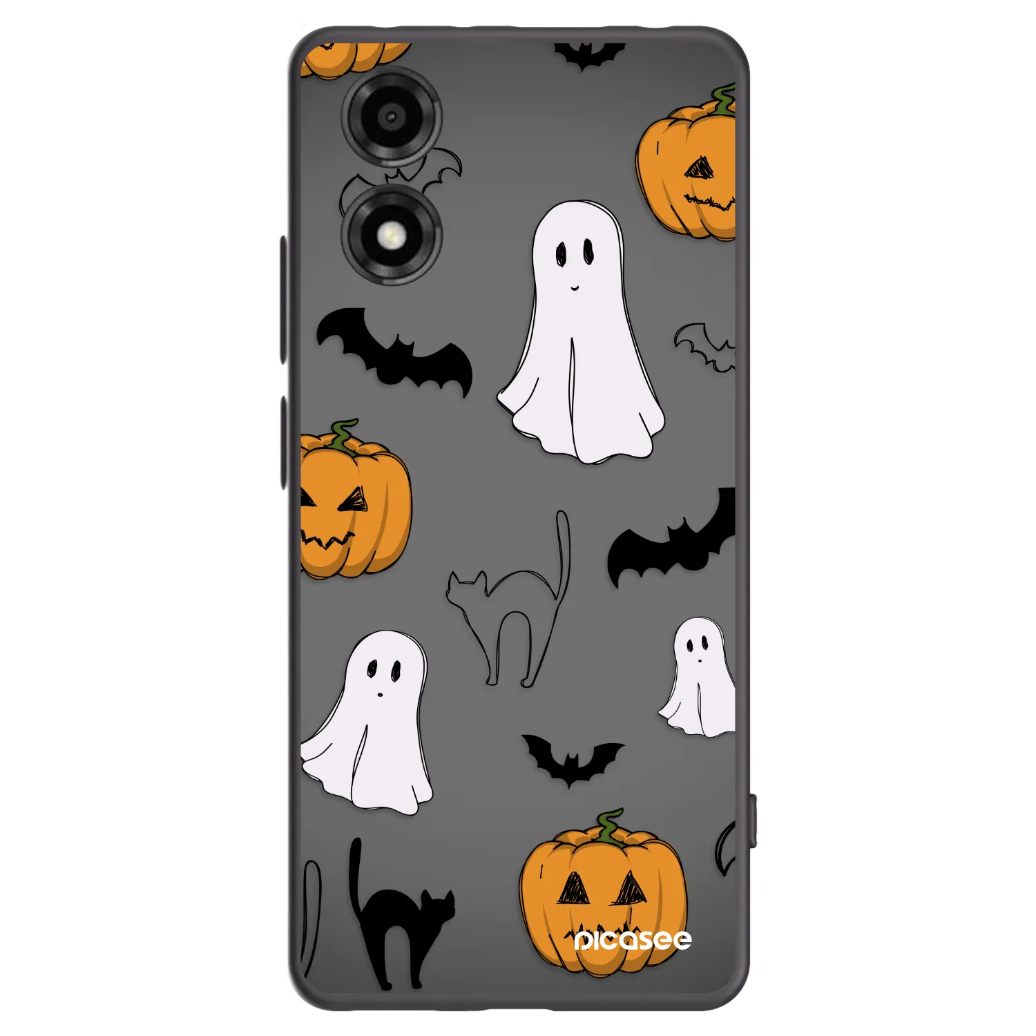 Picasee fekete szilikon tok az alábbi mobiltelefonokra Motorola Moto E14 - Spooky crew