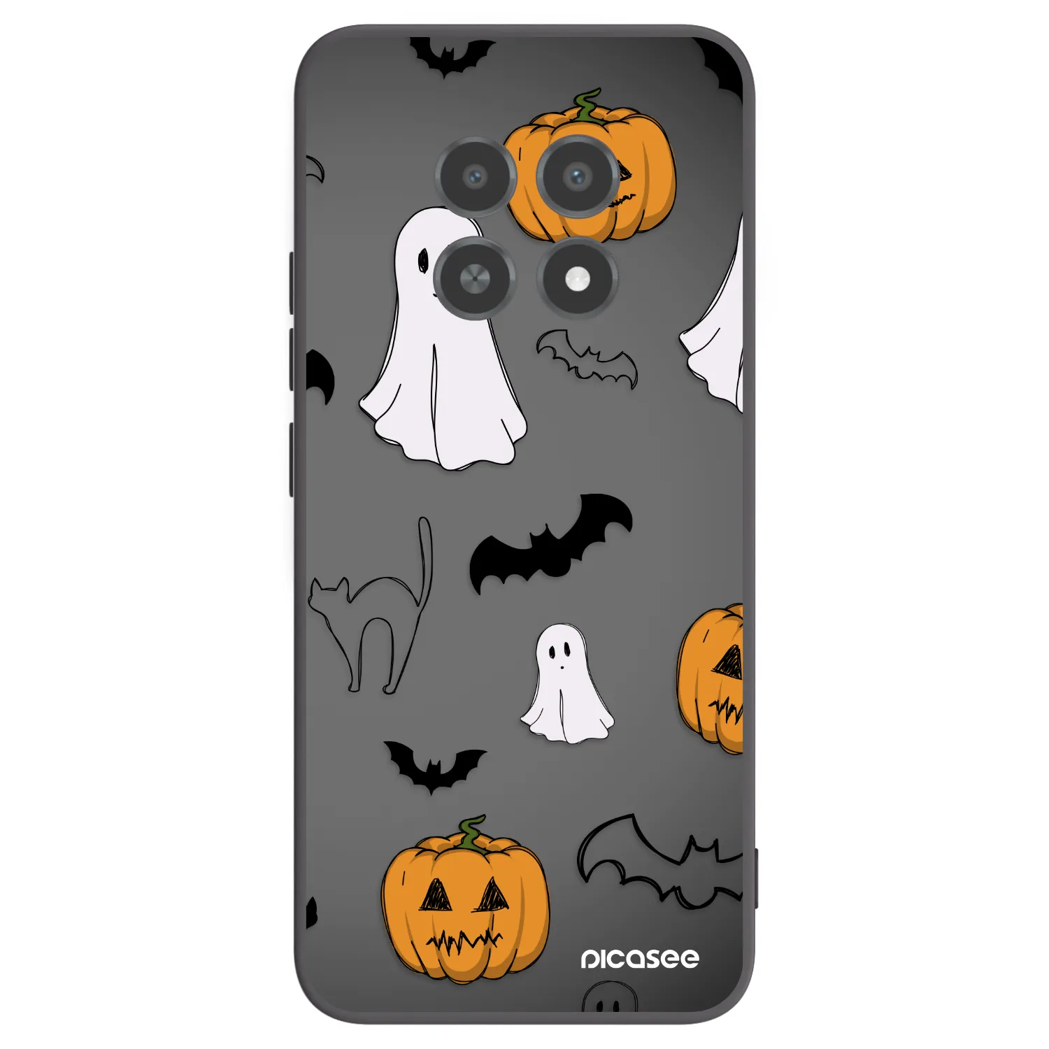 Picasee fekete szilikon tok az alábbi mobiltelefonokra Realme 12X - Spooky crew