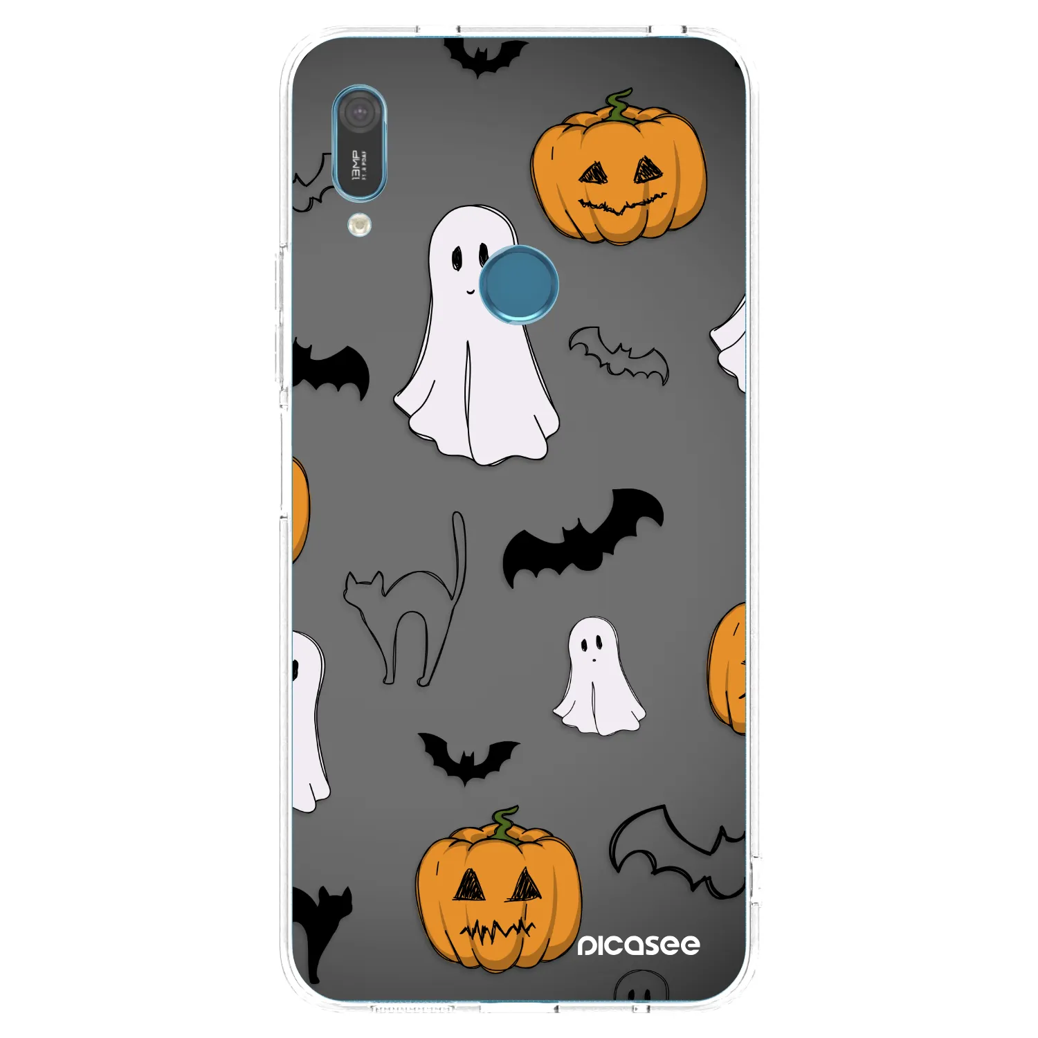 Picasee átlátszó szilikon tok az alábbi mobiltelefonokra Huawei Y6 2019 - Spooky crew