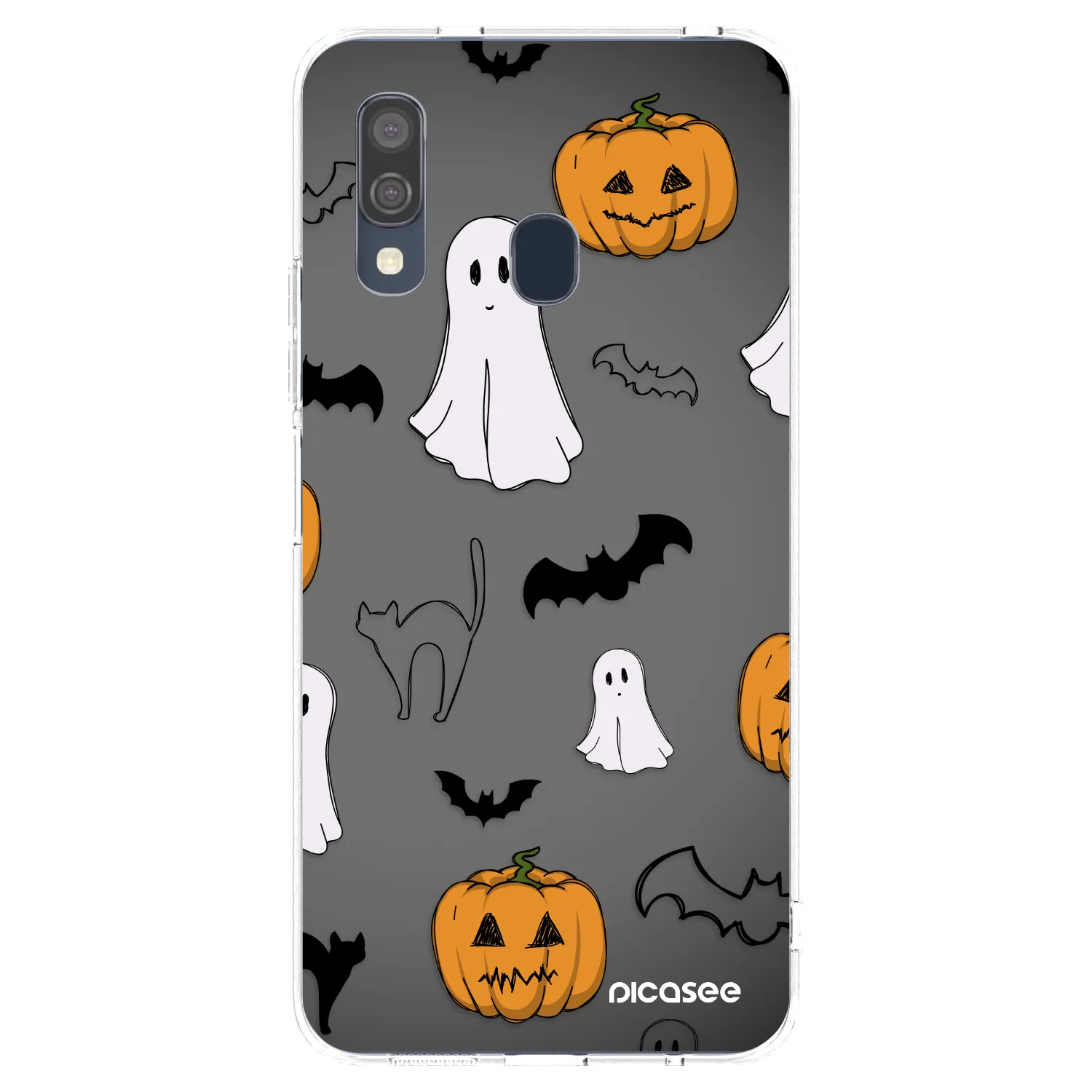Picasee átlátszó szilikon tok az alábbi mobiltelefonokra Samsung Galaxy A40 A405F - Spooky crew