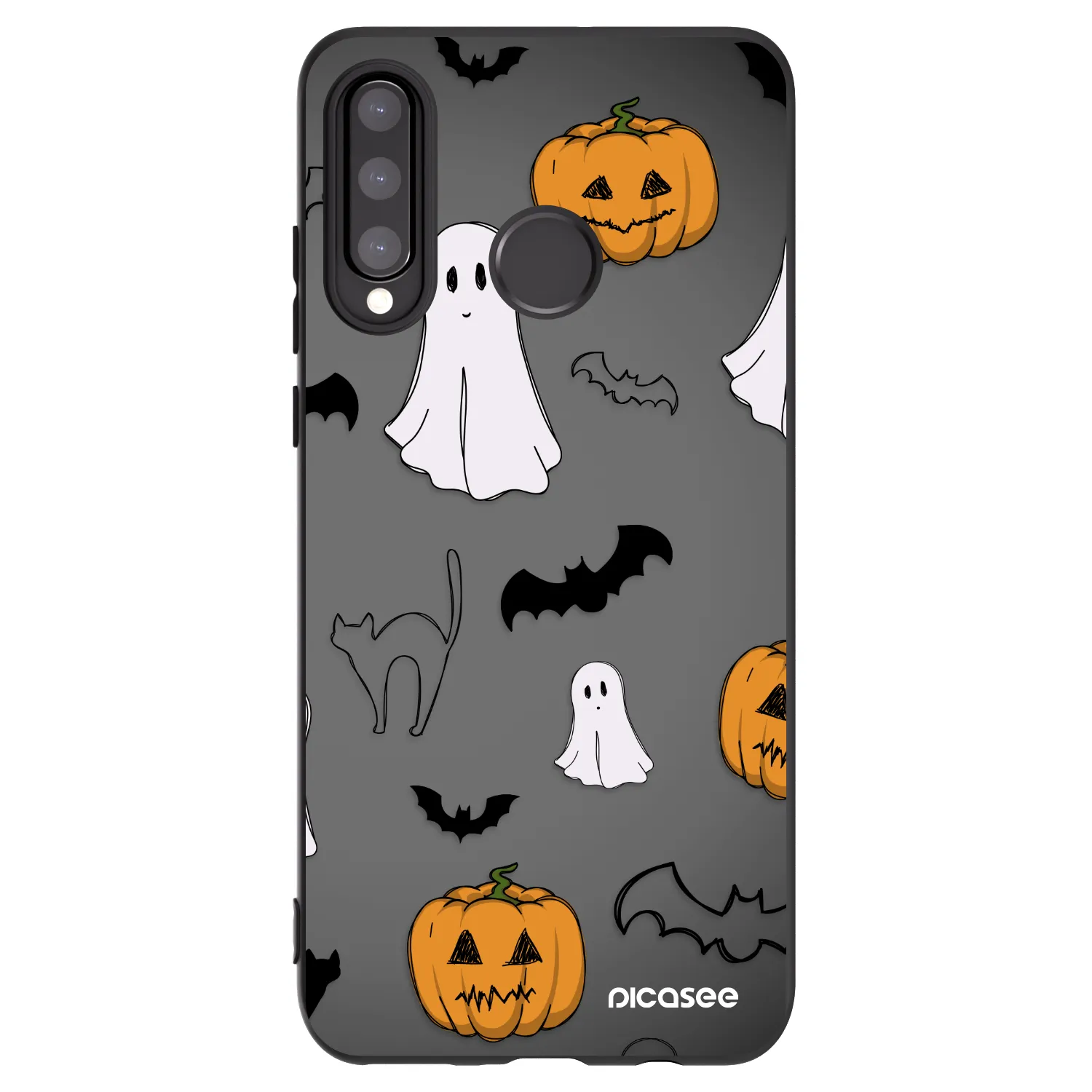 Picasee fekete szilikon tok az alábbi mobiltelefonokra Huawei P30 Lite - Spooky crew