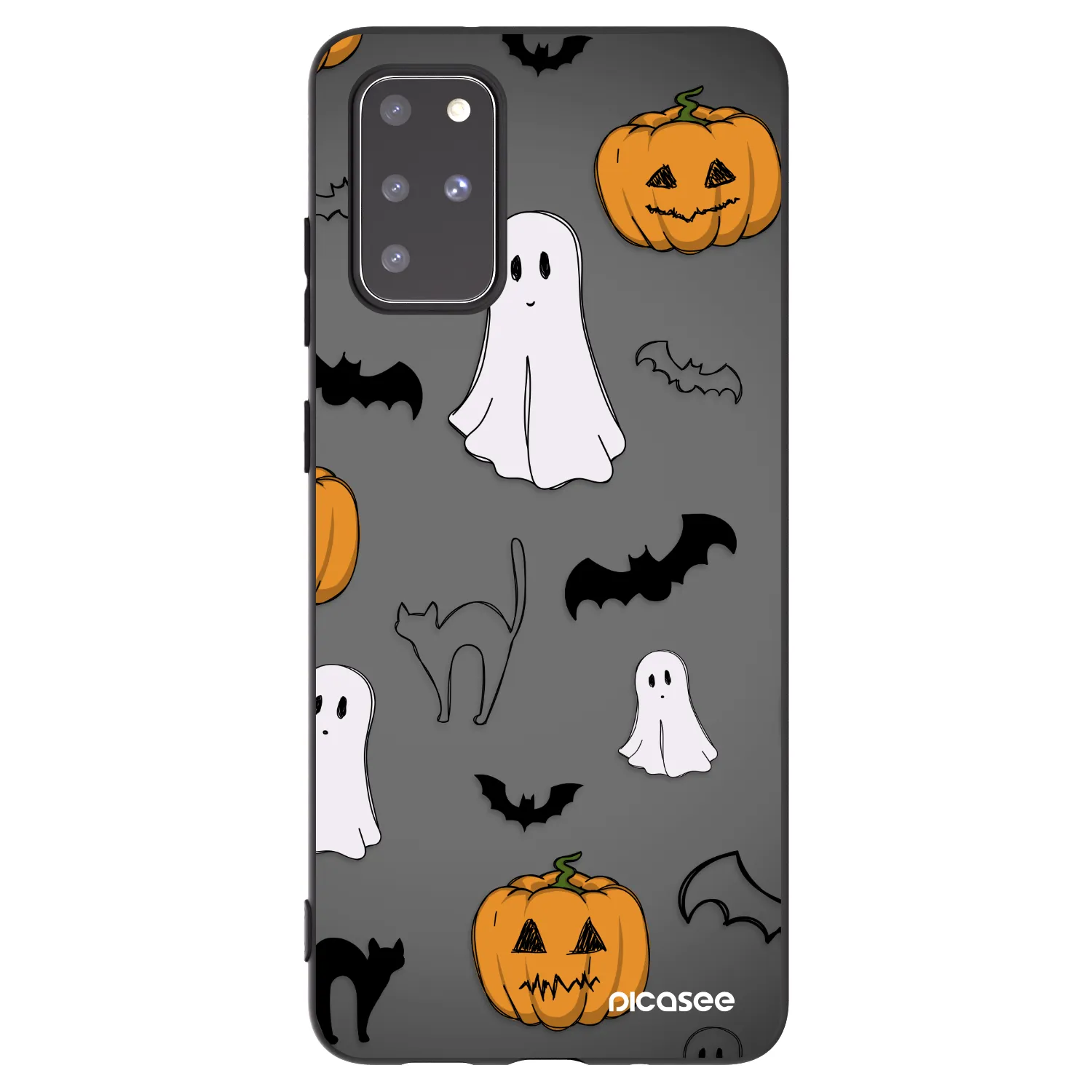 Picasee fekete szilikon tok az alábbi mobiltelefonokra Samsung Galaxy S20+ G985F - Spooky crew