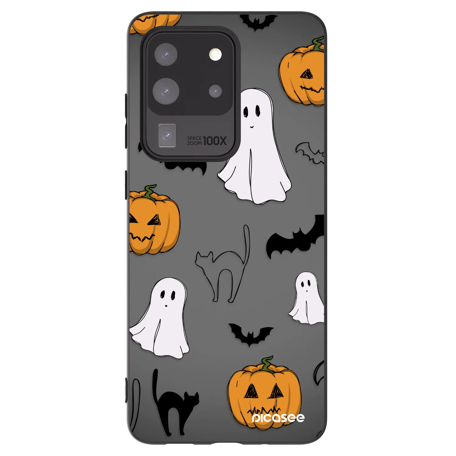 Picasee fekete szilikon tok az alábbi mobiltelefonokra Samsung Galaxy S20 Ultra 5G G988F - Spooky crew