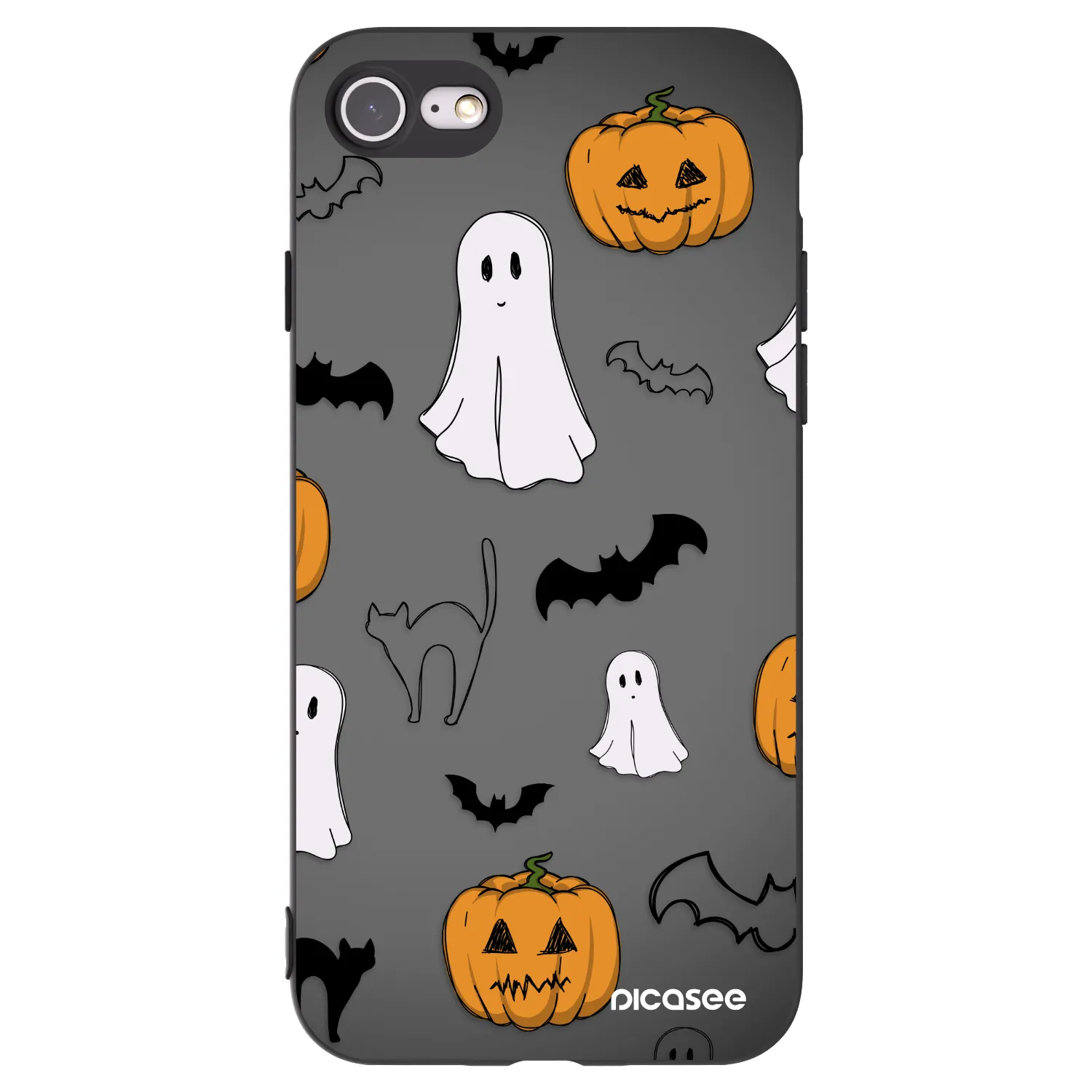 Picasee fekete szilikon tok az alábbi mobiltelefonokra Apple iPhone SE 2020 - Spooky crew