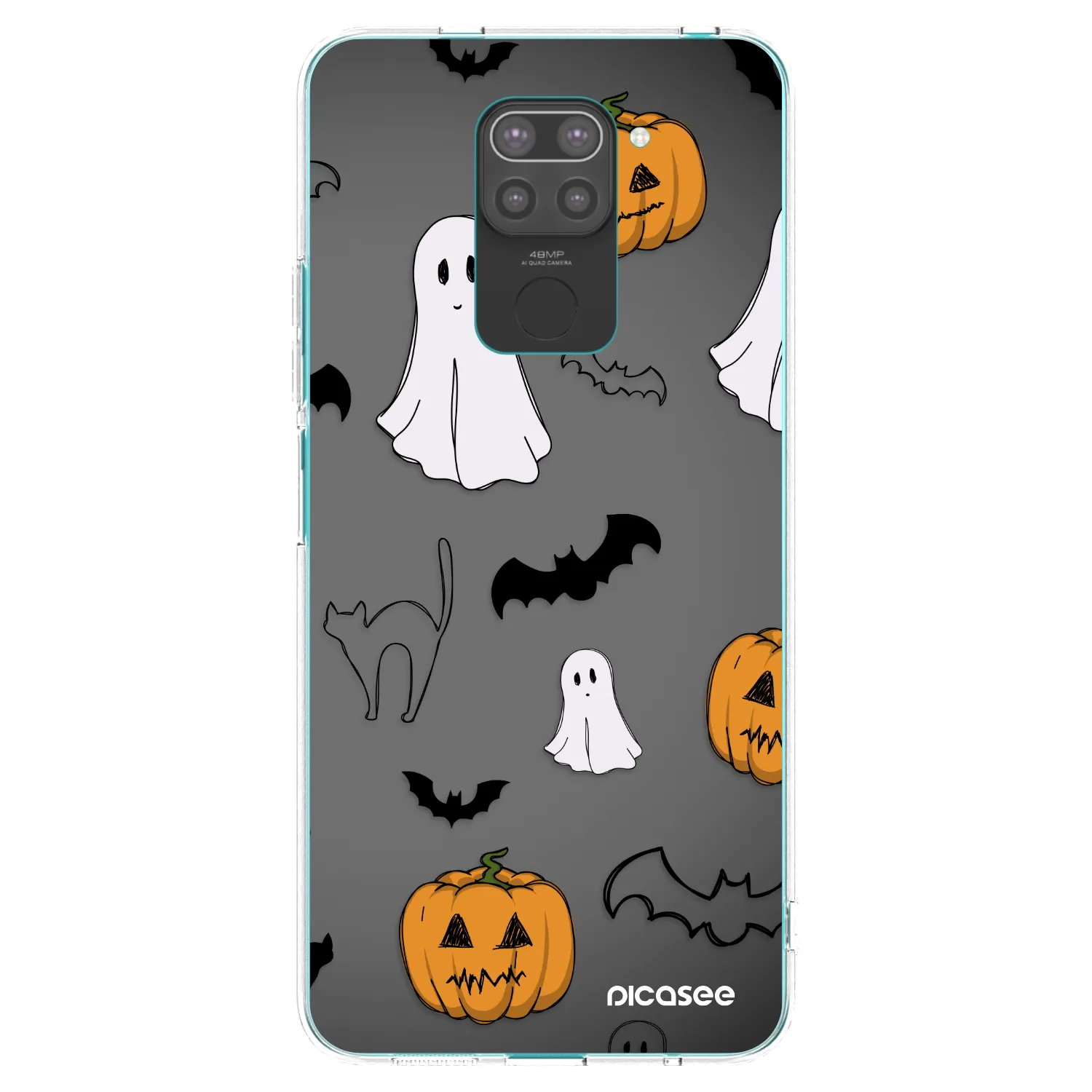 Picasee fekete szilikon tok az alábbi mobiltelefonokra Xiaomi Redmi Note 9 - Spooky crew