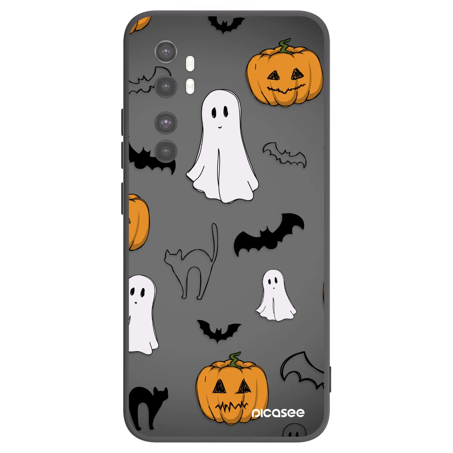 Picasee fekete szilikon tok az alábbi mobiltelefonokra Xiaomi Mi Note 10 Lite - Spooky crew