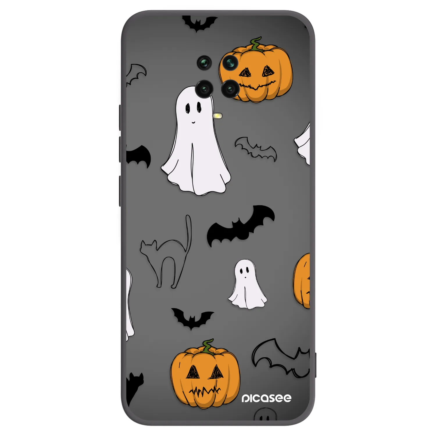 Picasee fekete szilikon tok az alábbi mobiltelefonokra Xiaomi Redmi Note 9S - Spooky crew