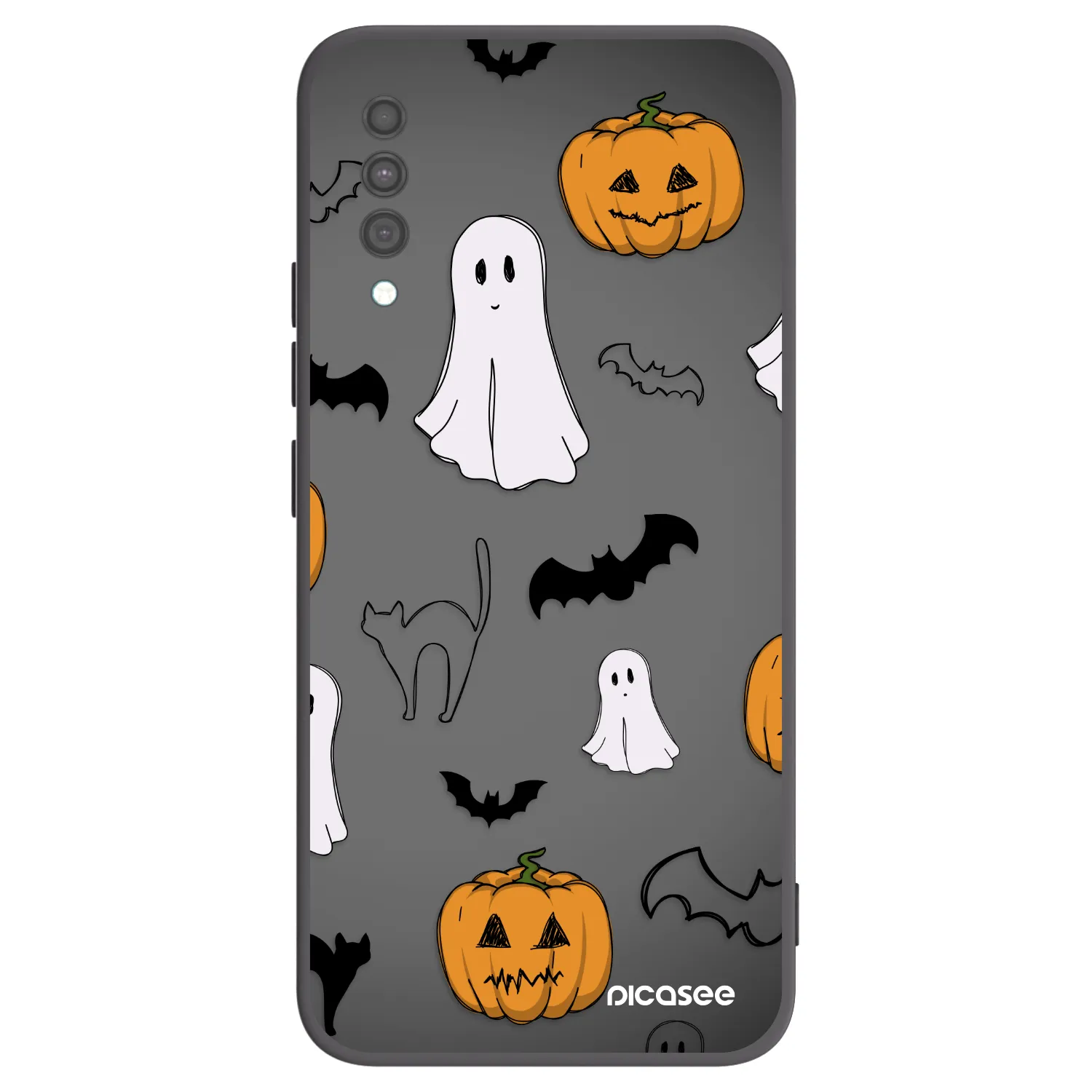 Picasee fekete szilikon tok az alábbi mobiltelefonokra Samsung Galaxy A30s A307F - Spooky crew