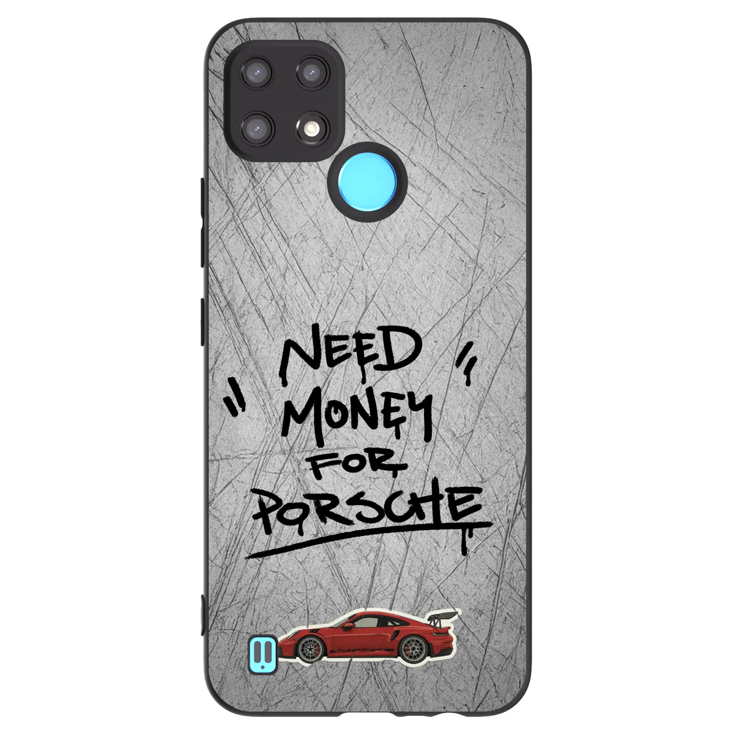 Picasee fekete szilikon tok az alábbi mobiltelefonokra Realme C21 - Grey Drift