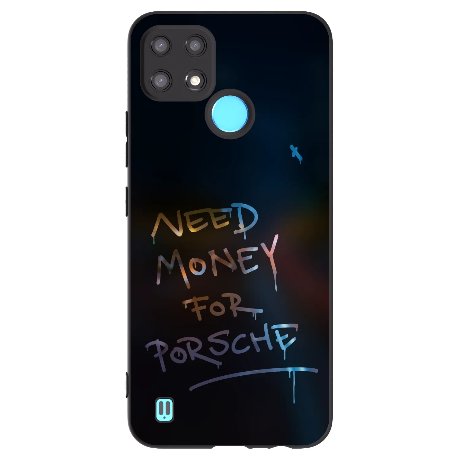 Picasee fekete szilikon tok az alábbi mobiltelefonokra Realme C21 - Neon Nights