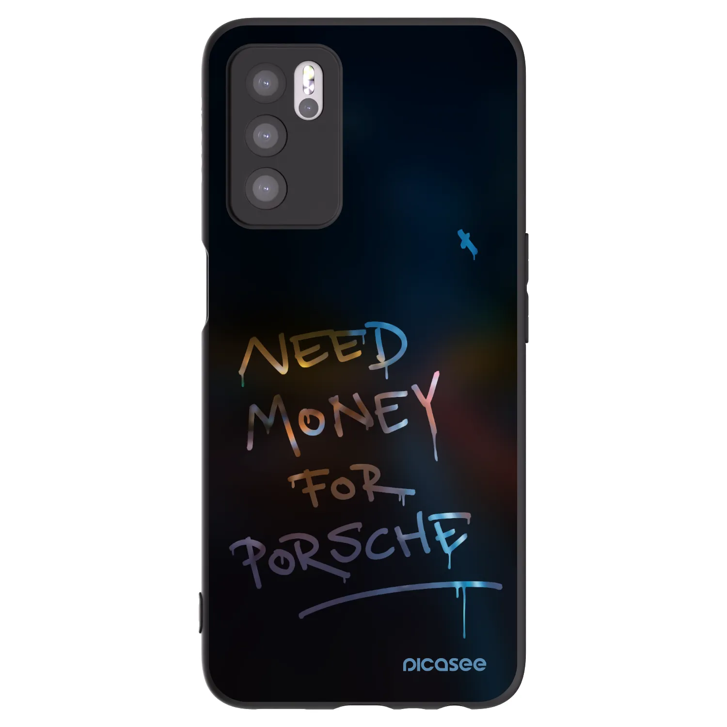 Picasee fekete szilikon tok az alábbi mobiltelefonokra OPPO A16s - Neon Nights