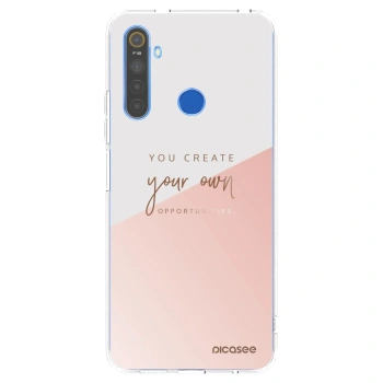 Picasee átlátszó szilikon tok az alábbi mobiltelefonokra Realme 5 - You create your own opportunities