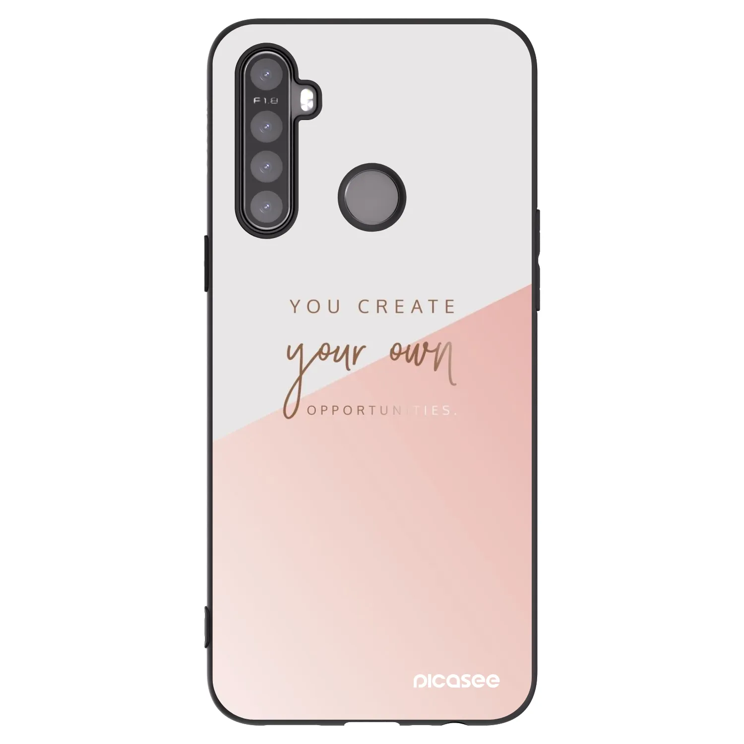 Picasee fekete szilikon tok az alábbi mobiltelefonokra Realme 5 - You create your own opportunities