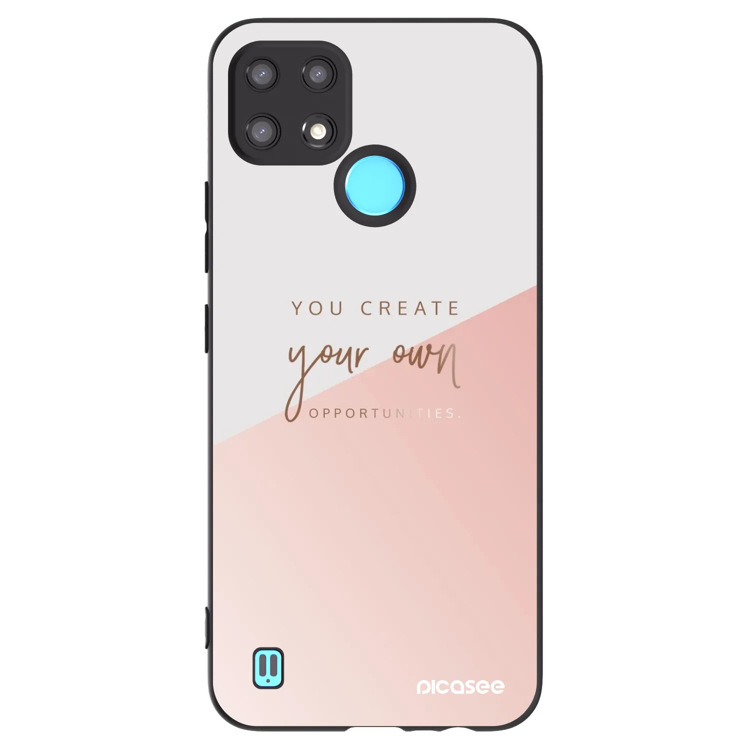 Picasee fekete szilikon tok az alábbi mobiltelefonokra Realme C21 - You create your own opportunities