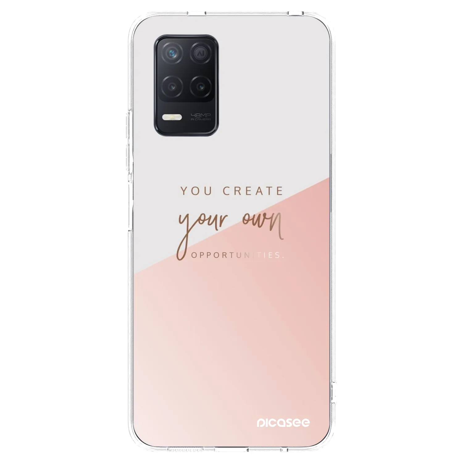 Picasee átlátszó szilikon tok az alábbi mobiltelefonokra Realme 8 5G - You create your own opportunities