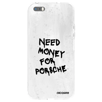 Picasee átlátszó szilikon tok az alábbi mobiltelefonokra Apple iPhone 5/5S/SE - White Dollar
