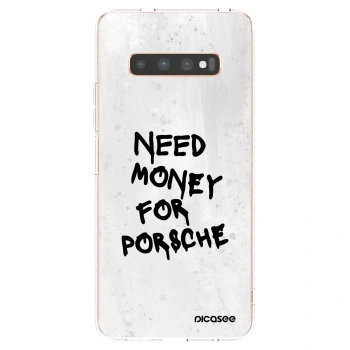 Picasee átlátszó szilikon tok az alábbi mobiltelefonokra Samsung Galaxy S10 Plus G975 - White Dollar