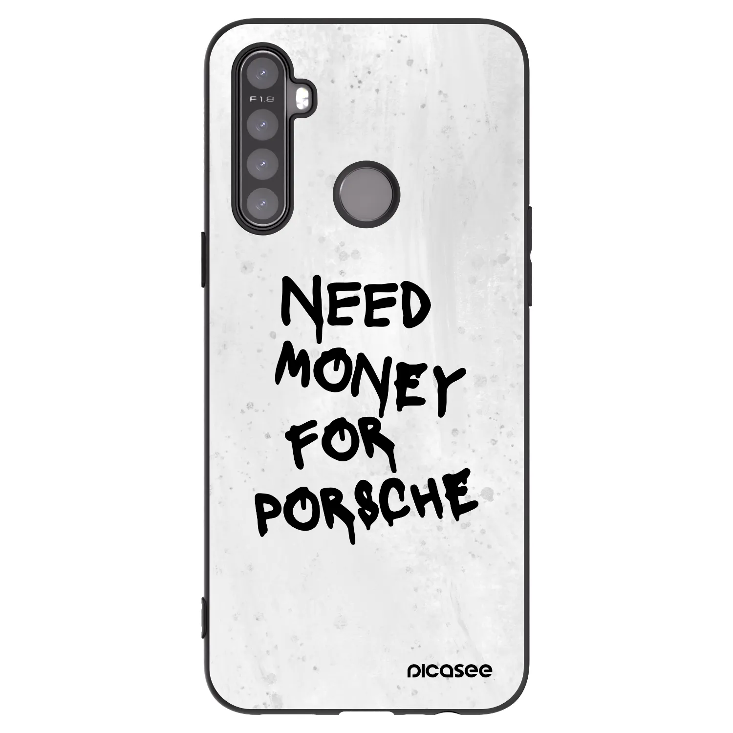 Picasee fekete szilikon tok az alábbi mobiltelefonokra Realme 5 - White Dollar