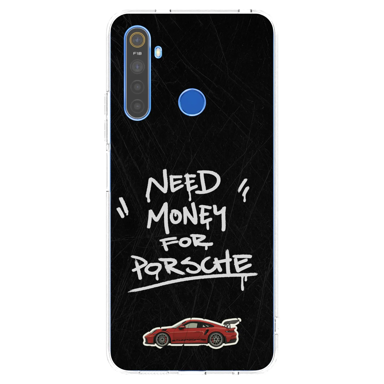 Picasee átlátszó szilikon tok az alábbi mobiltelefonokra Realme 5 - Dark Racer