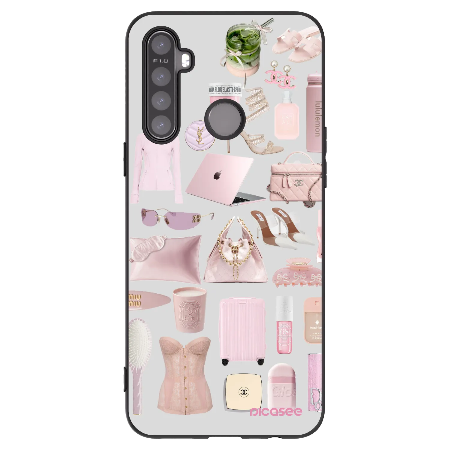 Picasee fekete szilikon tok az alábbi mobiltelefonokra Realme 5 - Glam Babe