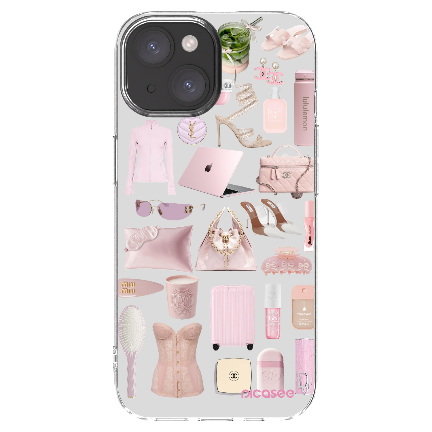 Picasee átlátszó szilikon tok az alábbi mobiltelefonokra Apple iPhone 15 - Glam Babe