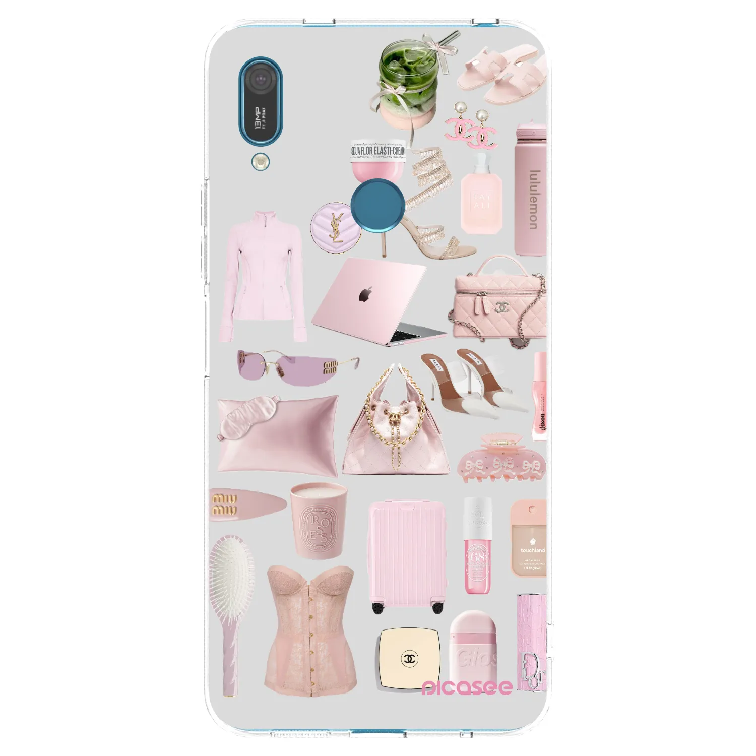 Picasee átlátszó szilikon tok az alábbi mobiltelefonokra Huawei Y7 2019 - Glam Babe