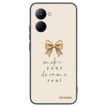 Picasee fekete szilikon tok az alábbi mobiltelefonokra Realme C33 (2023) - Golden Dream