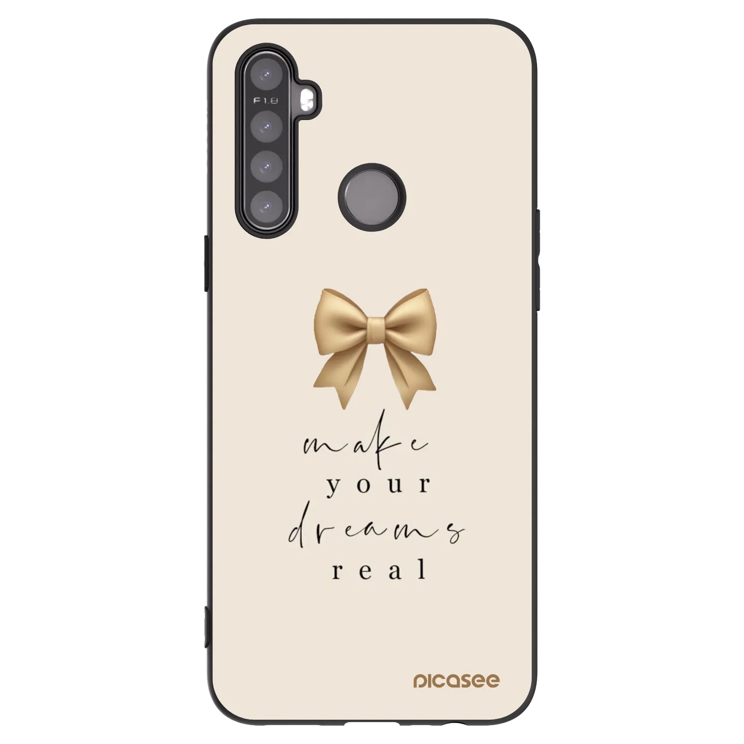 Picasee fekete szilikon tok az alábbi mobiltelefonokra Realme 6i - Golden Dream