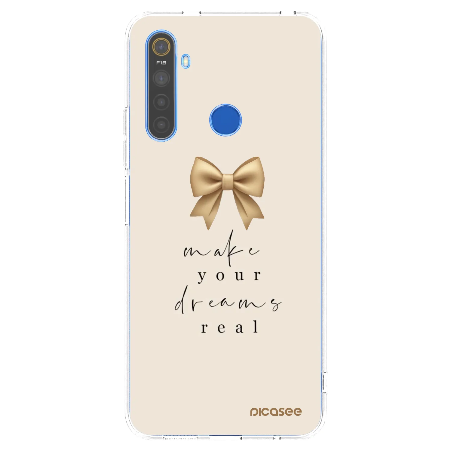Picasee átlátszó szilikon tok az alábbi mobiltelefonokra Realme 5 - Golden Dream