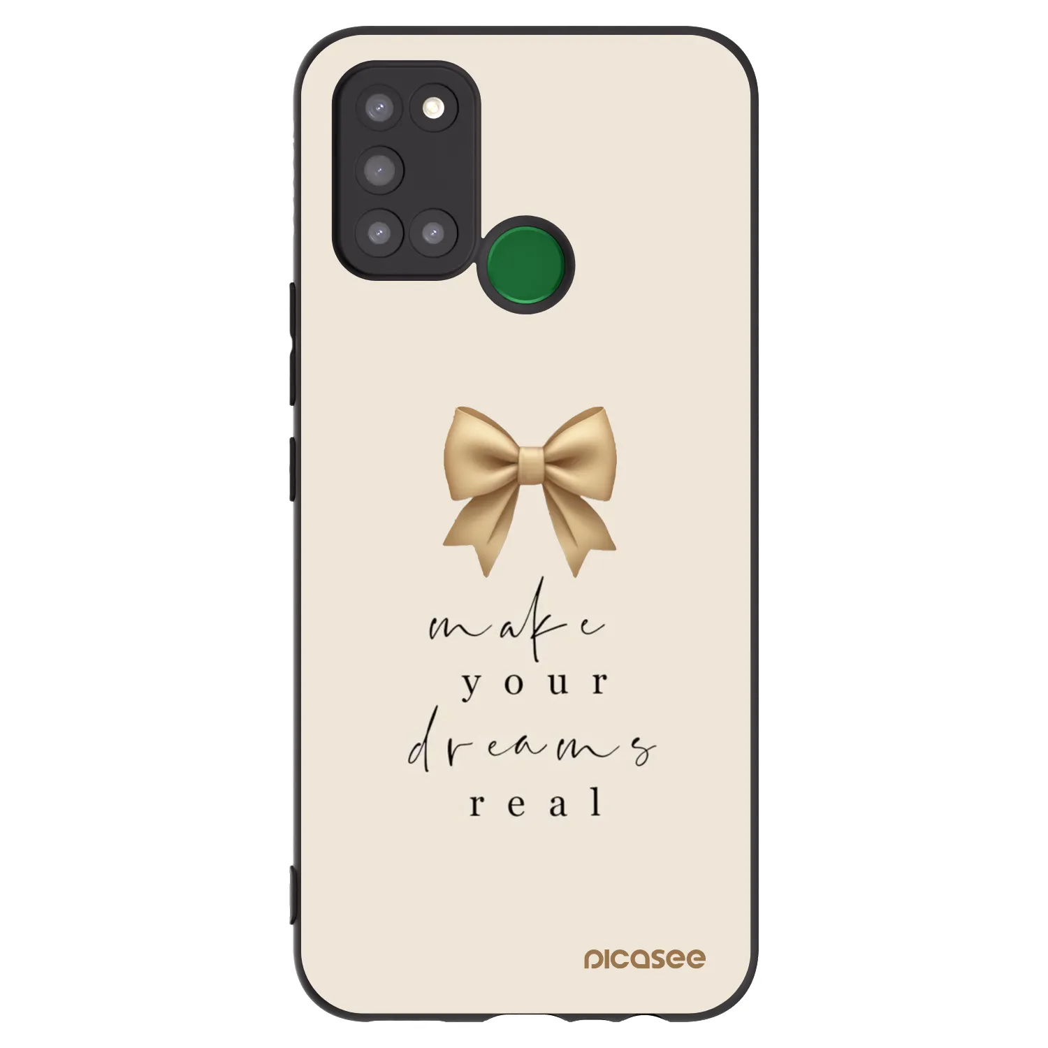 Picasee fekete szilikon tok az alábbi mobiltelefonokra Realme 7i - Golden Dream