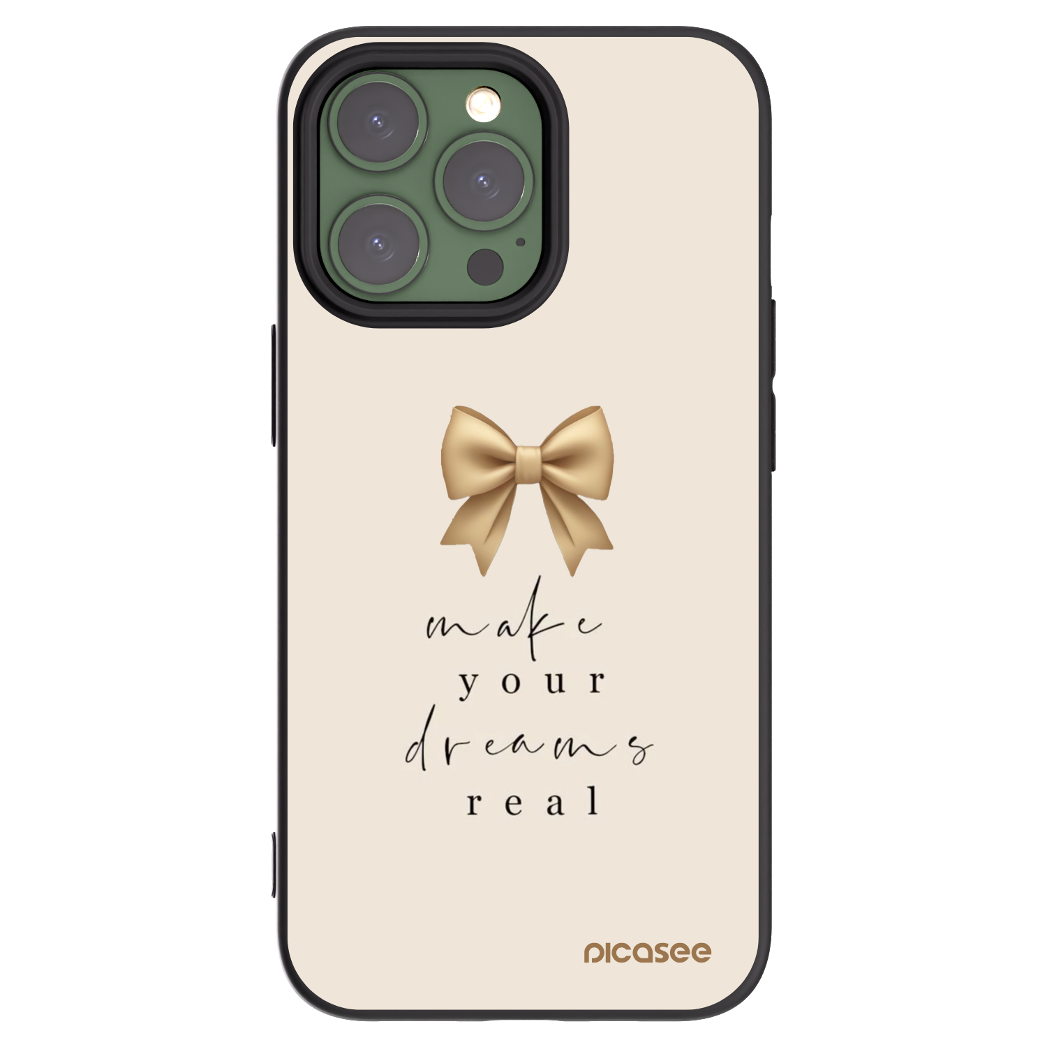 Picasee fekete szilikon tok az alábbi mobiltelefonokra Apple iPhone 13 Pro - Golden Dream