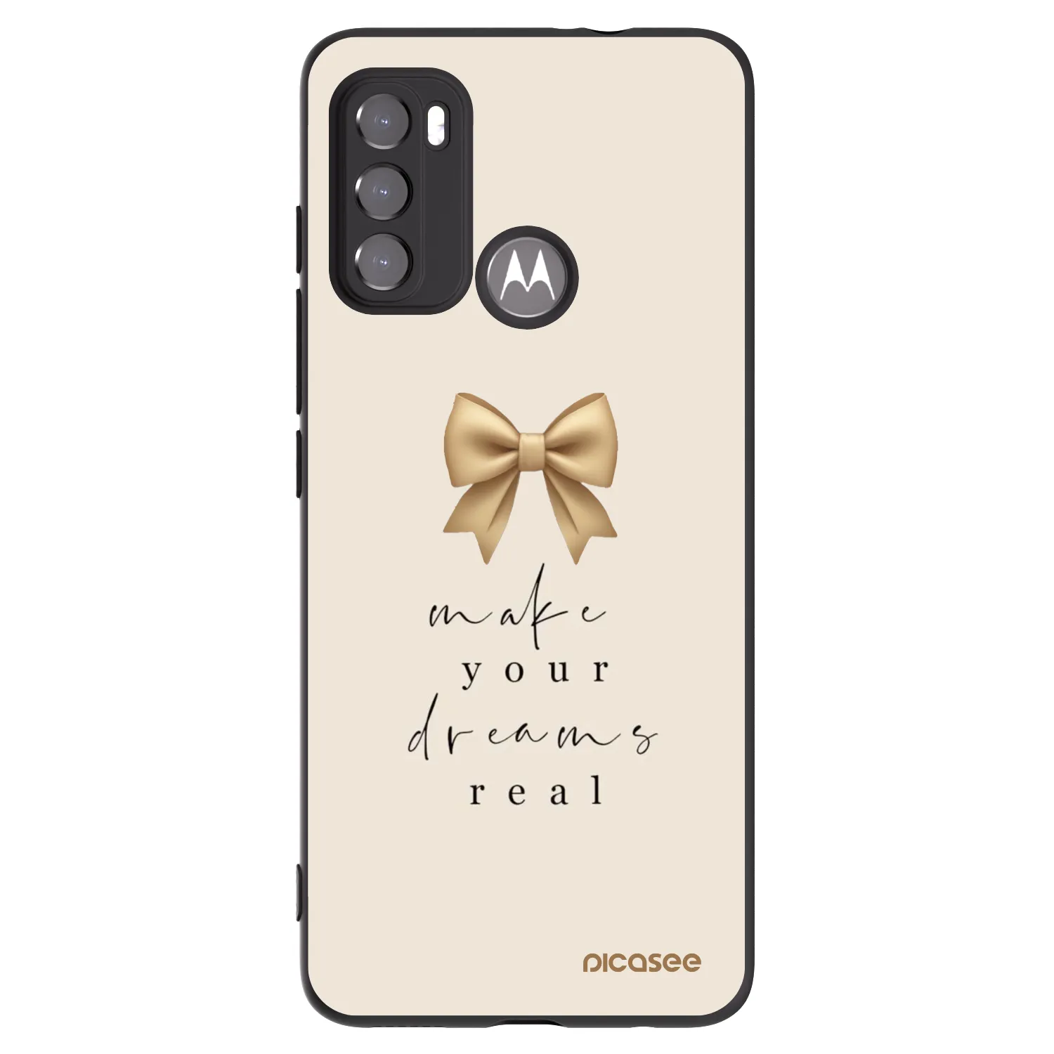 Picasee fekete szilikon tok az alábbi mobiltelefonokra Motorola Moto G60 - Golden Dream