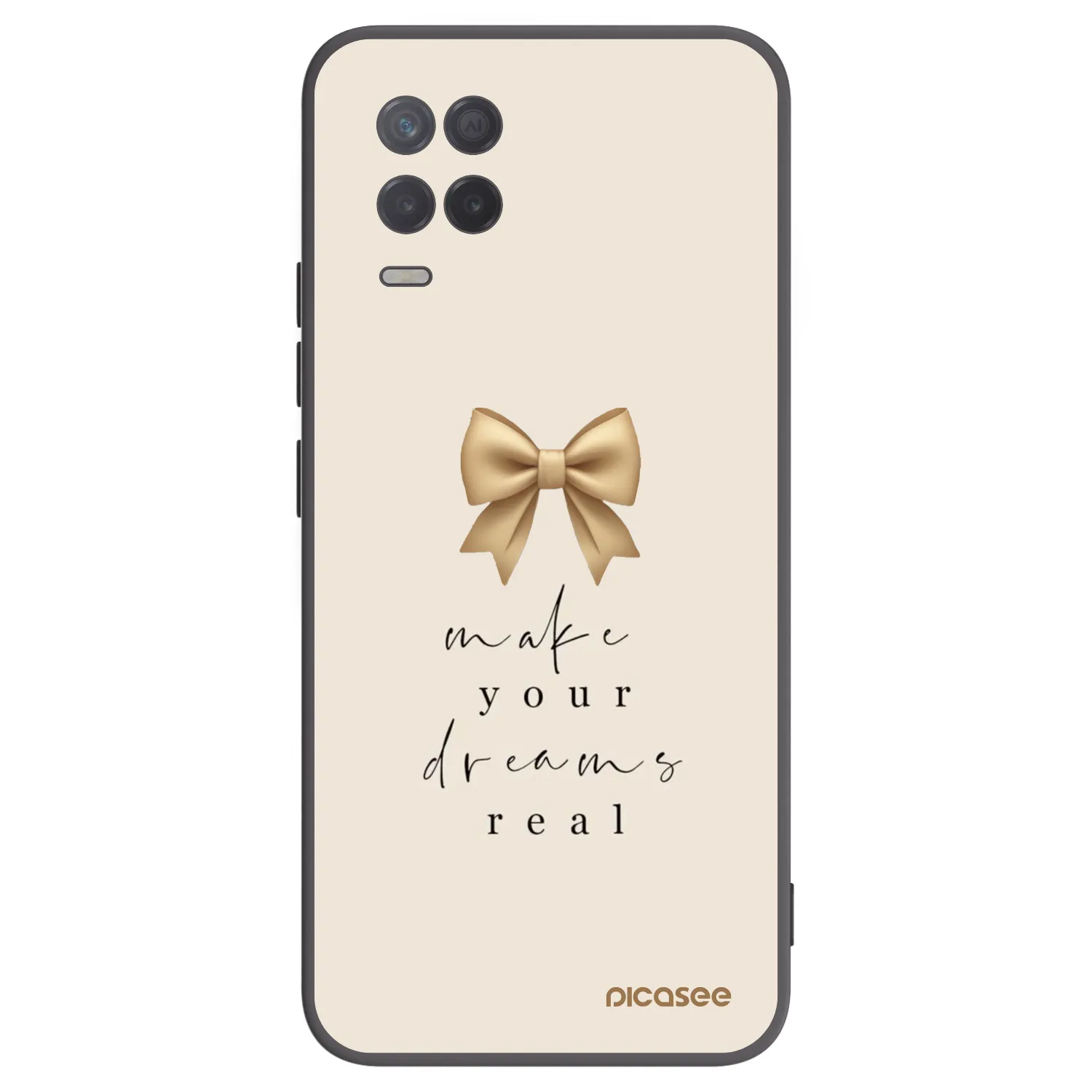 Picasee fekete szilikon tok az alábbi mobiltelefonokra Realme 8 5G - Golden Dream