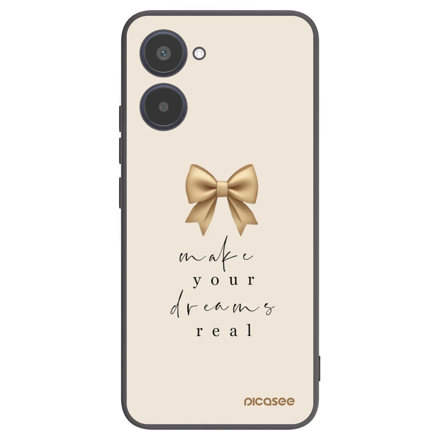 Picasee fekete szilikon tok az alábbi mobiltelefonokra Realme 10 4G - Golden Dream